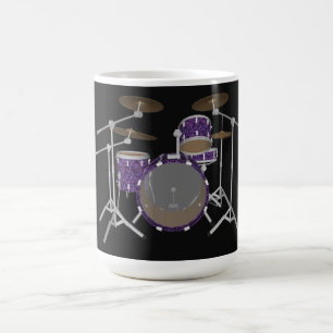 Jazz Drum Kit: Kundenspezifisches Violet Drums Set Kaffeetasse