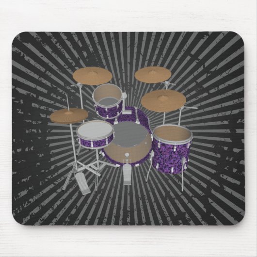 Jazz Drum Set - Custom Violet Drums - Mousepad (Vorne)