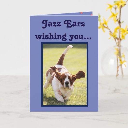 "Jazz Ears" & "Jazz Hands" on Funny Birthday Card Karte (Gelbe Blume)