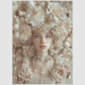 Jazz Era Lady with Floral Hat Decoupage  Tissue Pa Seidenpapier (Vorderseite)