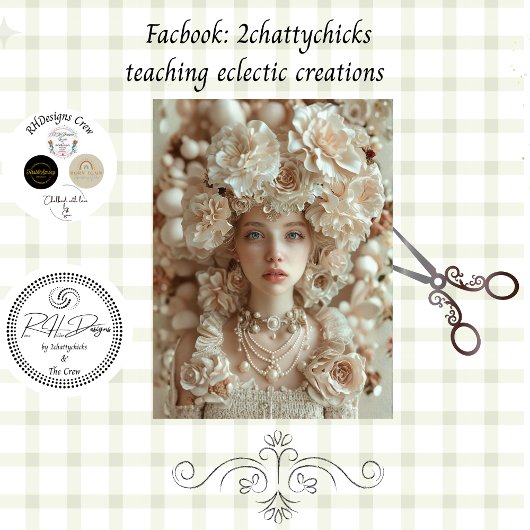 Jazz Era Lady with Floral Hat Decoupage  Tissue Pa Seidenpapier