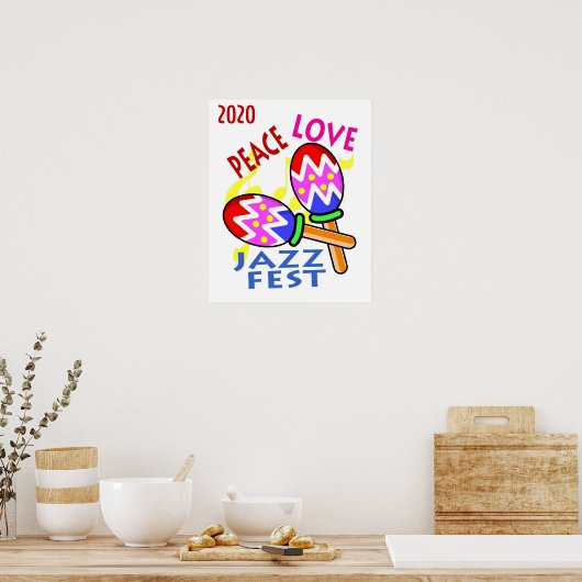 Jazz Fest 2020 Friedens-Liebe Poster (Küche)