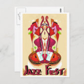 Jazz Fest Abstrakt Bass1 Postkarte (Vorne/Hinten)