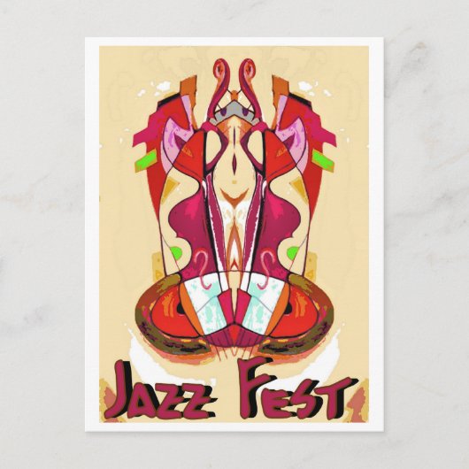 Jazz Fest Abstrakt Bass1 Postkarte (Vorderseite)