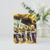 Jazz Fest Block Party Postkarte (Stehend Vorderseite)