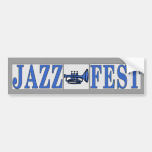 Jazz Fest Blue Horn & Briefe Autoaufkleber