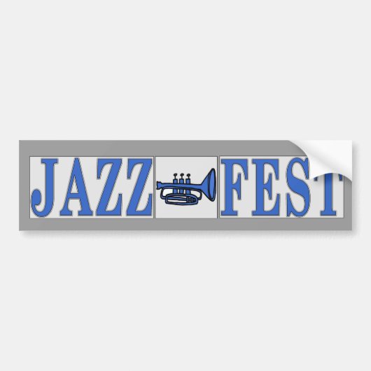 Jazz Fest Blue Horn & Briefe Autoaufkleber (Vorne)