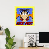 Jazz Fest Cubism Gesicht und Horn Poster (Heimbüro)