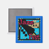 Jazz Fest Guitar in Blue Magnet (Vorderseite/Rückseite)