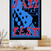 Jazz Fest Guitar in Blue zu Poster (Küche)
