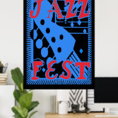 Jazz Fest Guitar in Blue zu Poster (Heimbüro)