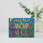 Jazz Fest Houses Postkarte (Stehend Vorderseite)