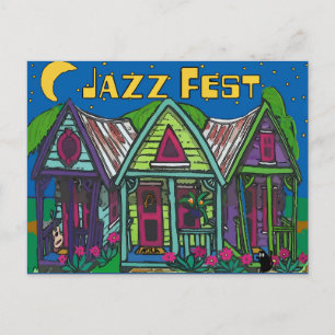 Jazz Fest Houses Postkarte