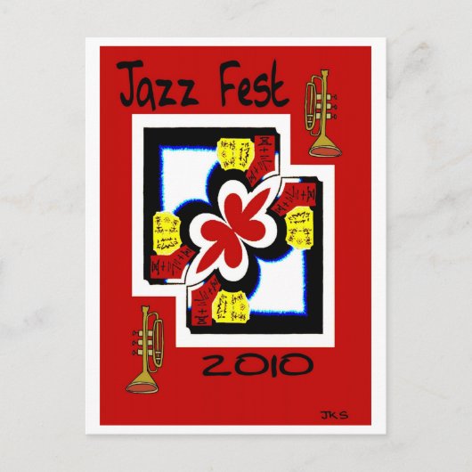Jazz Fest Japanisch Print Abstrakt Postkarte (Vorderseite)