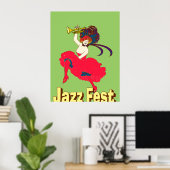 Jazz Fest Lady mit Horn Poster (Heimbüro)