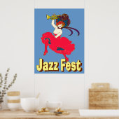 Jazz Fest Lady mit Horn Poster (Küche)
