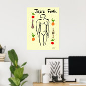Jazz Fest Matisse Style Figur, Text hinzufügen Poster (Heimbüro)