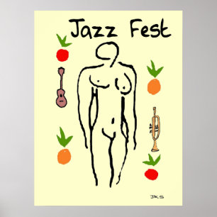 Jazz Fest Matisse Style Figur, Text hinzufügen Poster