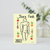 Jazz Fest Matisse Style Postcard Postkarte (Stehend Vorderseite)