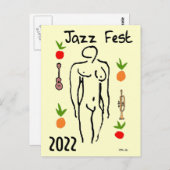 Jazz Fest Matisse Style Postcard Postkarte (Vorne/Hinten)