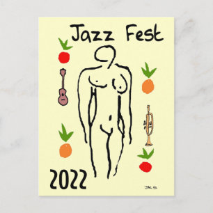 Jazz Fest Matisse Style Postcard Postkarte