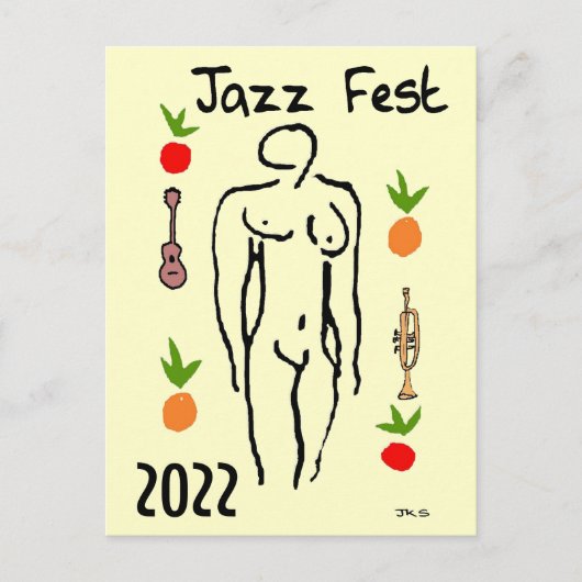 Jazz Fest Matisse Style Postcard Postkarte (Vorderseite)