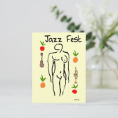 Jazz Fest Matisse Style Postkarte (Stehend Vorderseite)