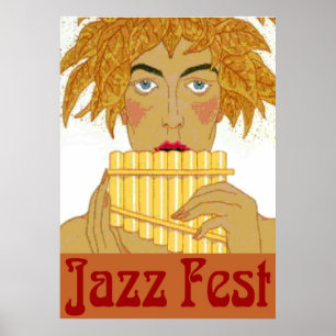 Jazz Fest Pan auf Flute Poster