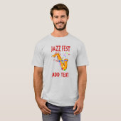 Jazz Fest Sax, Name hinzufügen T-Shirt (Vorne ganz)