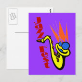 Jazz Fest Sax Postkarte (Vorne/Hinten)