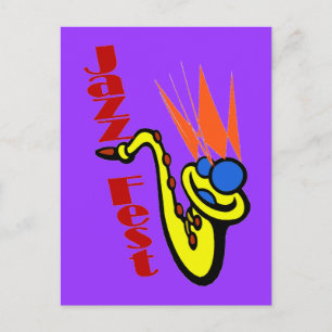 Jazz Fest Sax Postkarte