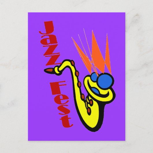 Jazz Fest Sax Postkarte (Vorderseite)