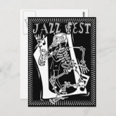 Jazz Fest Skeleton Postkarte (Vorne/Hinten)