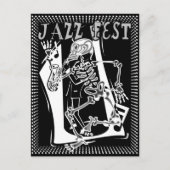 Jazz Fest Skeleton Postkarte (Vorderseite)