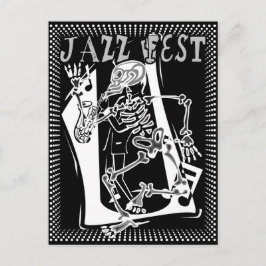 Jazz Fest Skeleton Postkarte