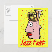 Jazz Fest Tuba Head Postkarte (Vorne/Hinten)