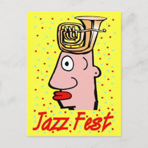 Jazz Fest Tuba Head Postkarte