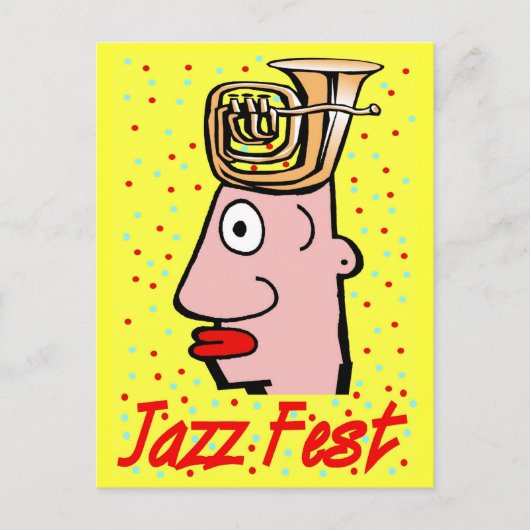 Jazz Fest Tuba Head Postkarte (Vorderseite)
