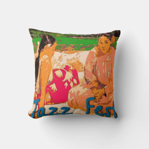 Jazz Festival Women on Blanket Kissen