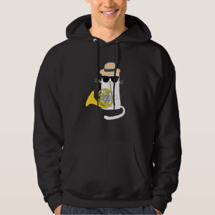 Jazz Funk & Soul Coole süße Katze spielt französi Hoodie
