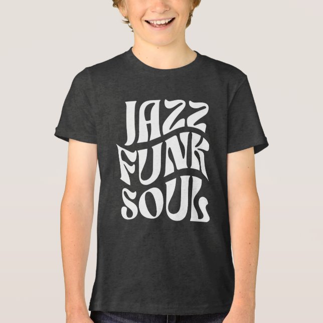 Jazz Funk Soul Typografie Tri-Blend Shirt (Vorderseite)