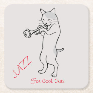 Jazz für Coole Katzen Rechteckiger Pappuntersetzer