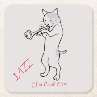 Jazz für Coole Katzen Rechteckiger Pappuntersetzer