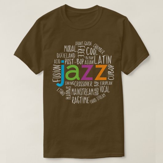 Jazz Genres Fun T-Shirt (Design vorne)