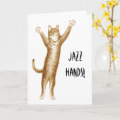Jazz Hands Cat Card Karte (Gelbe Blume)