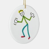 Jazz Hands Stickman Keramik Ornament (Rechts)