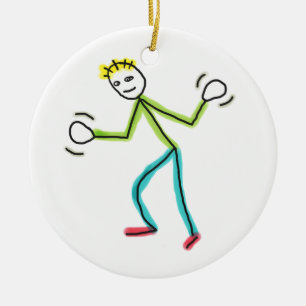 Jazz Hands Stickman Keramik Ornament