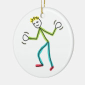 Jazz Hands Stickman Keramik Ornament (Links)