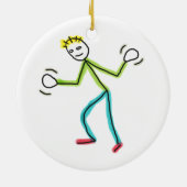Jazz Hands Stickman Keramik Ornament (Hinten)