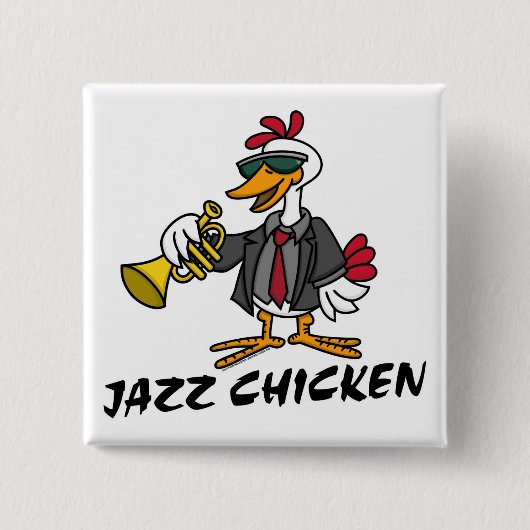Jazz-Huhn-Knopf Button (Vorderseite)